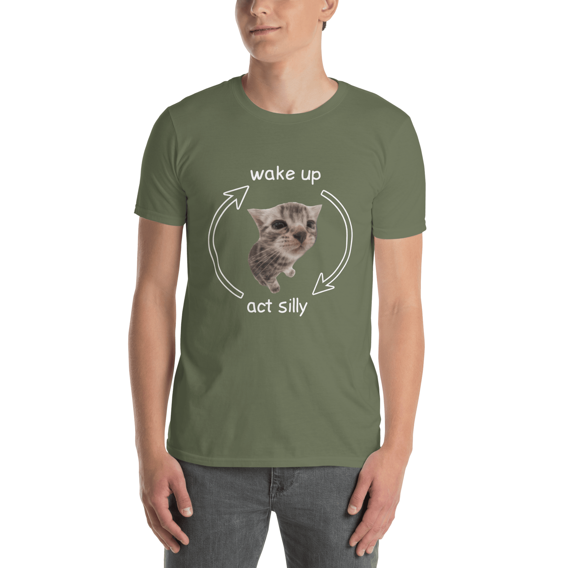 Wake Up - Act Silly Classic T-Shirt Meme - Sport Grey | Shirtposting