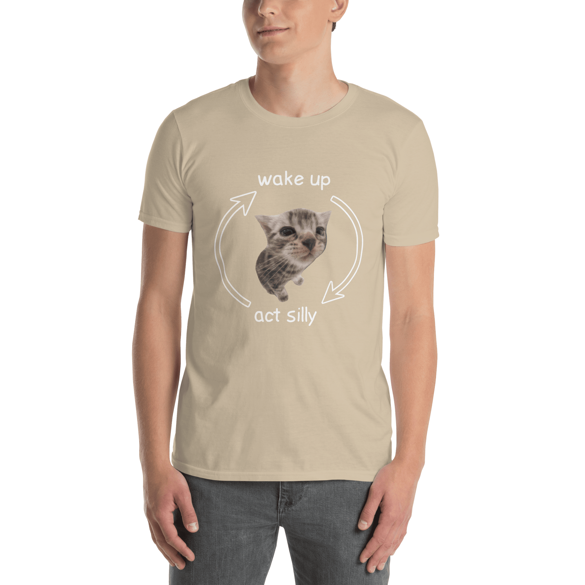 Wake Up - Act Silly Classic T-Shirt Meme - Sport Grey | Shirtposting