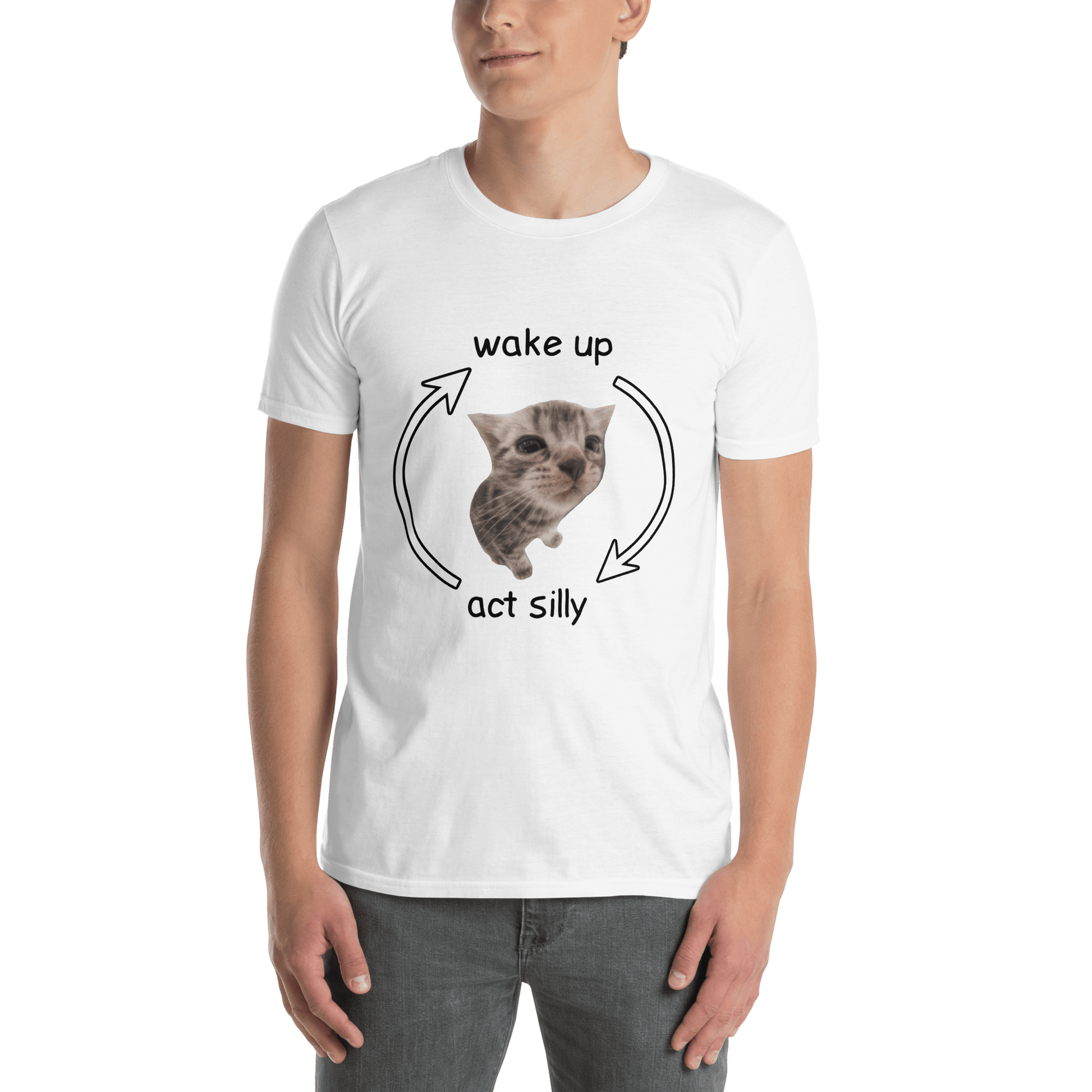 Wake Up - Act Silly Classic T-Shirt Meme - Sport Grey | Shirtposting