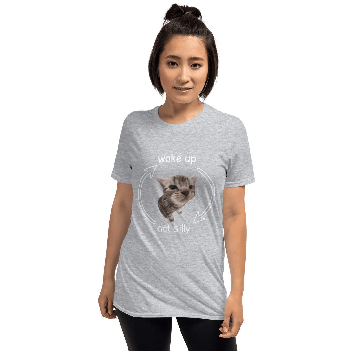 Wake Up - Act Silly Classic T-Shirt Meme - Sport Grey | Shirtposting