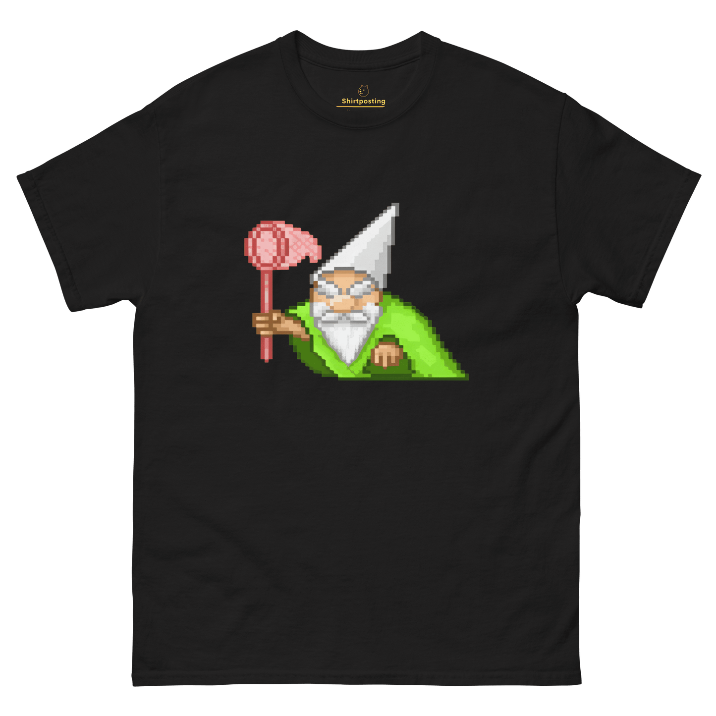 Wizard Gnome Classic T-Shirt Meme - Black | Shirtposting