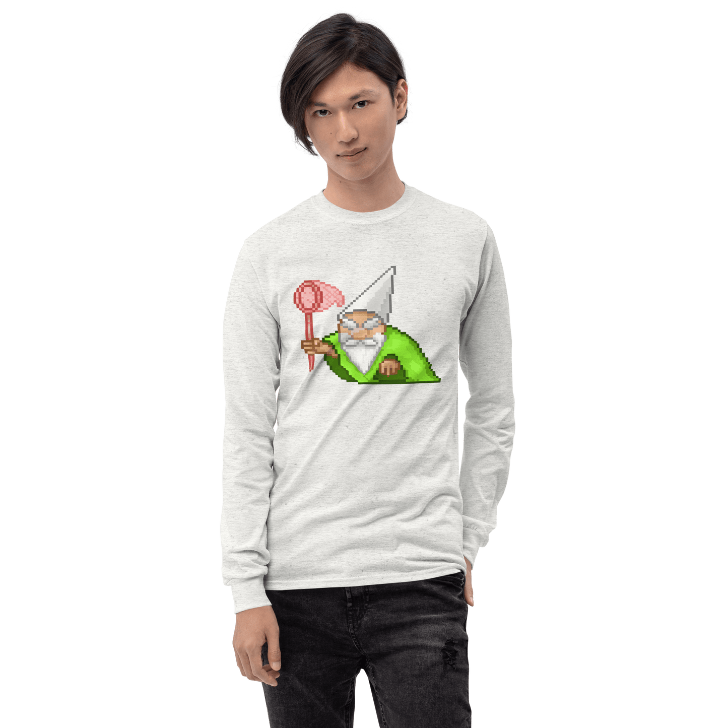 Wizard Gnome Long Sleeve T-Shirt Meme - Sport Grey | Shirtposting