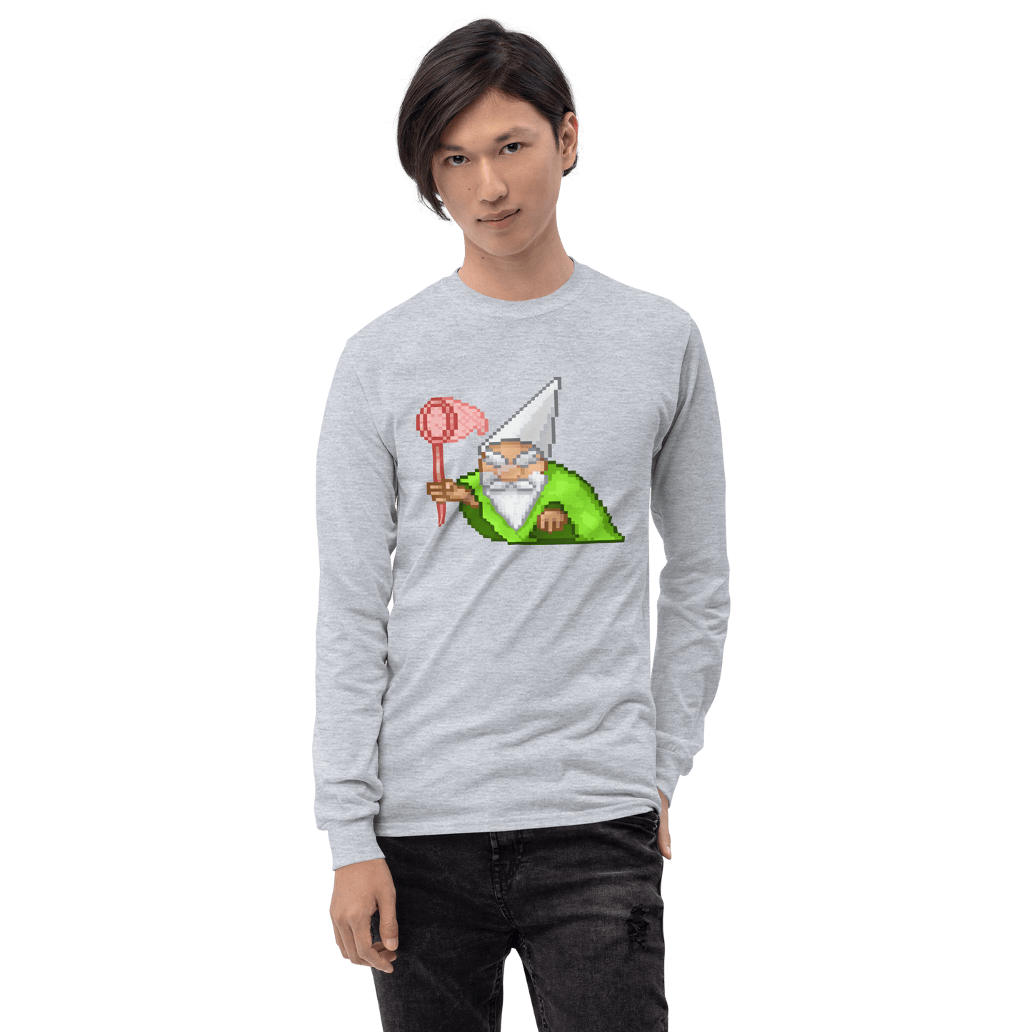 Wizard Gnome Long Sleeve T-Shirt Meme - Sport Grey | Shirtposting