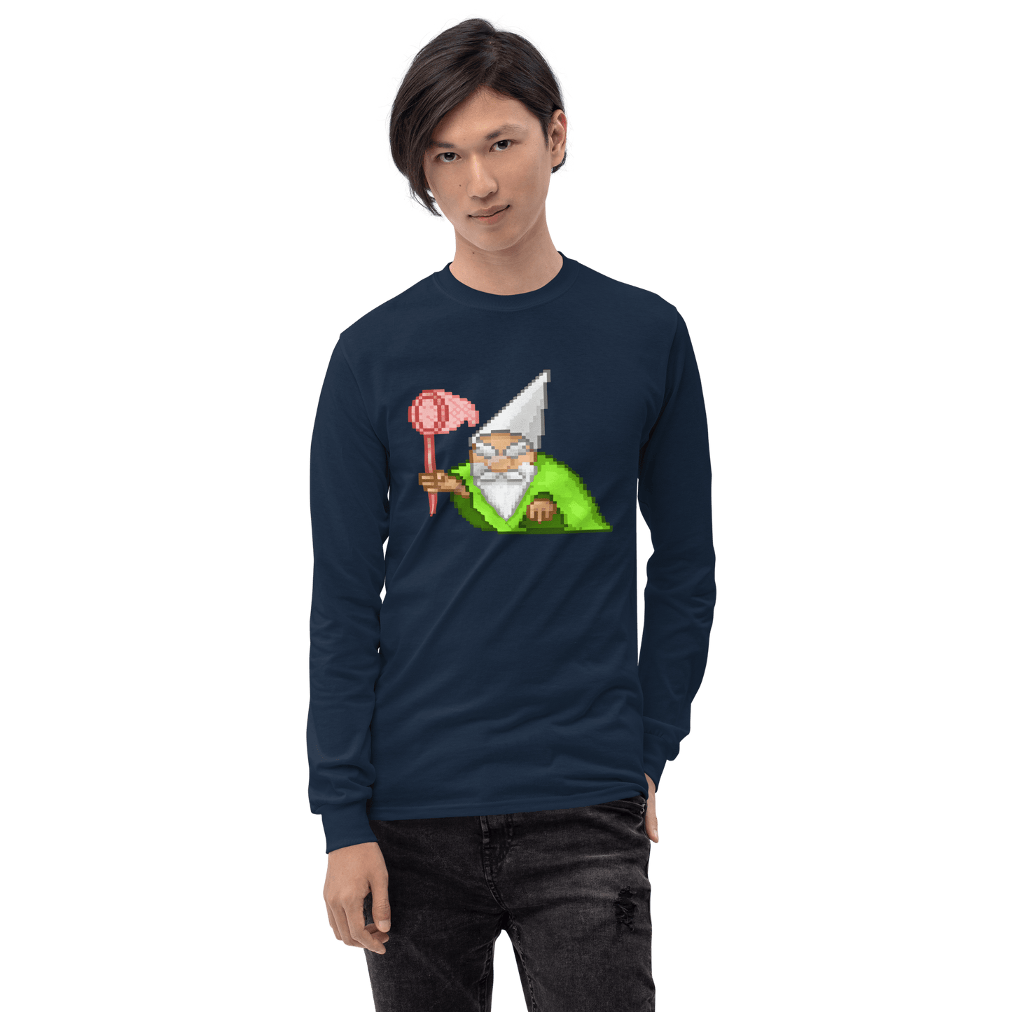 Wizard Gnome Long Sleeve T-Shirt Meme - Sport Grey | Shirtposting