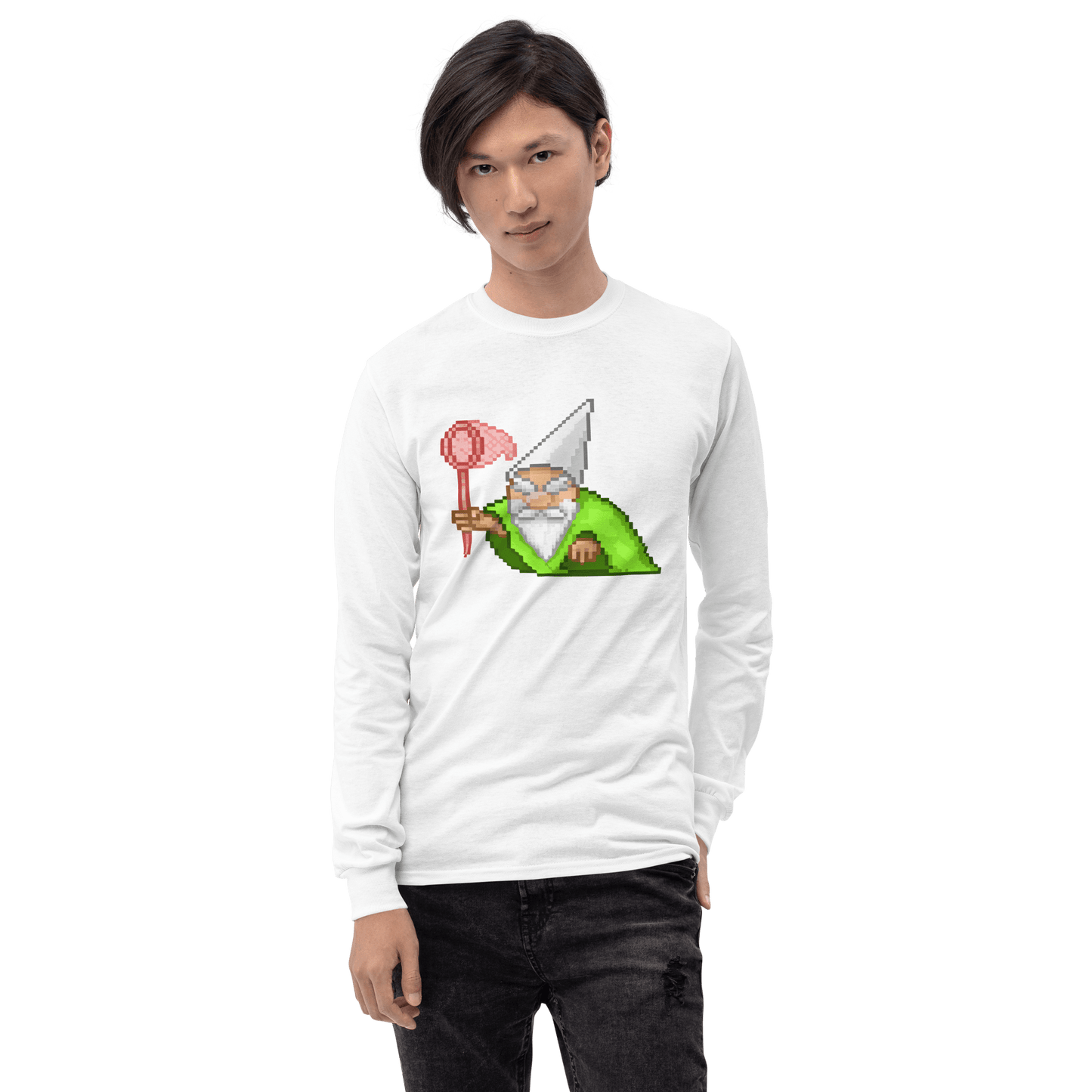 Wizard Gnome Long Sleeve T-Shirt Meme - Sport Grey | Shirtposting