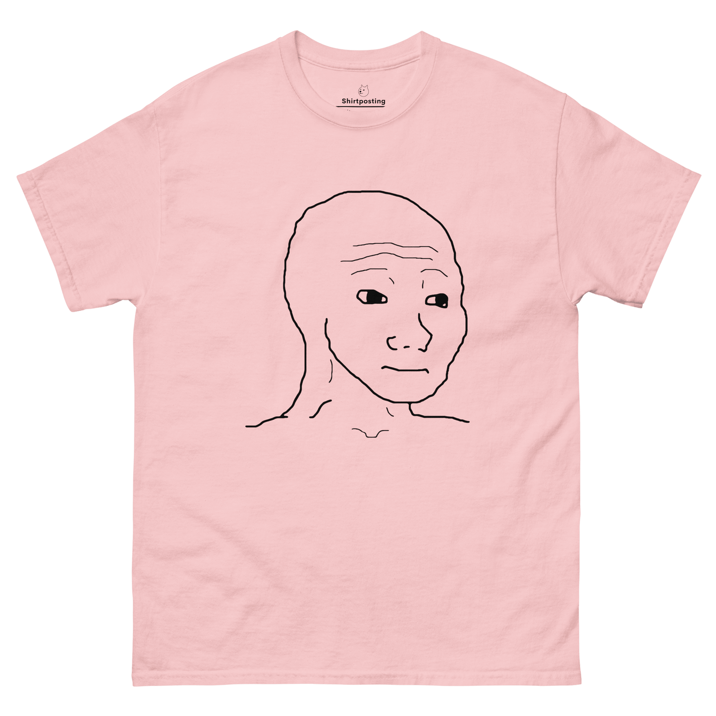 Wojak Classic T-Shirt Meme - Light Pink | Shirtposting