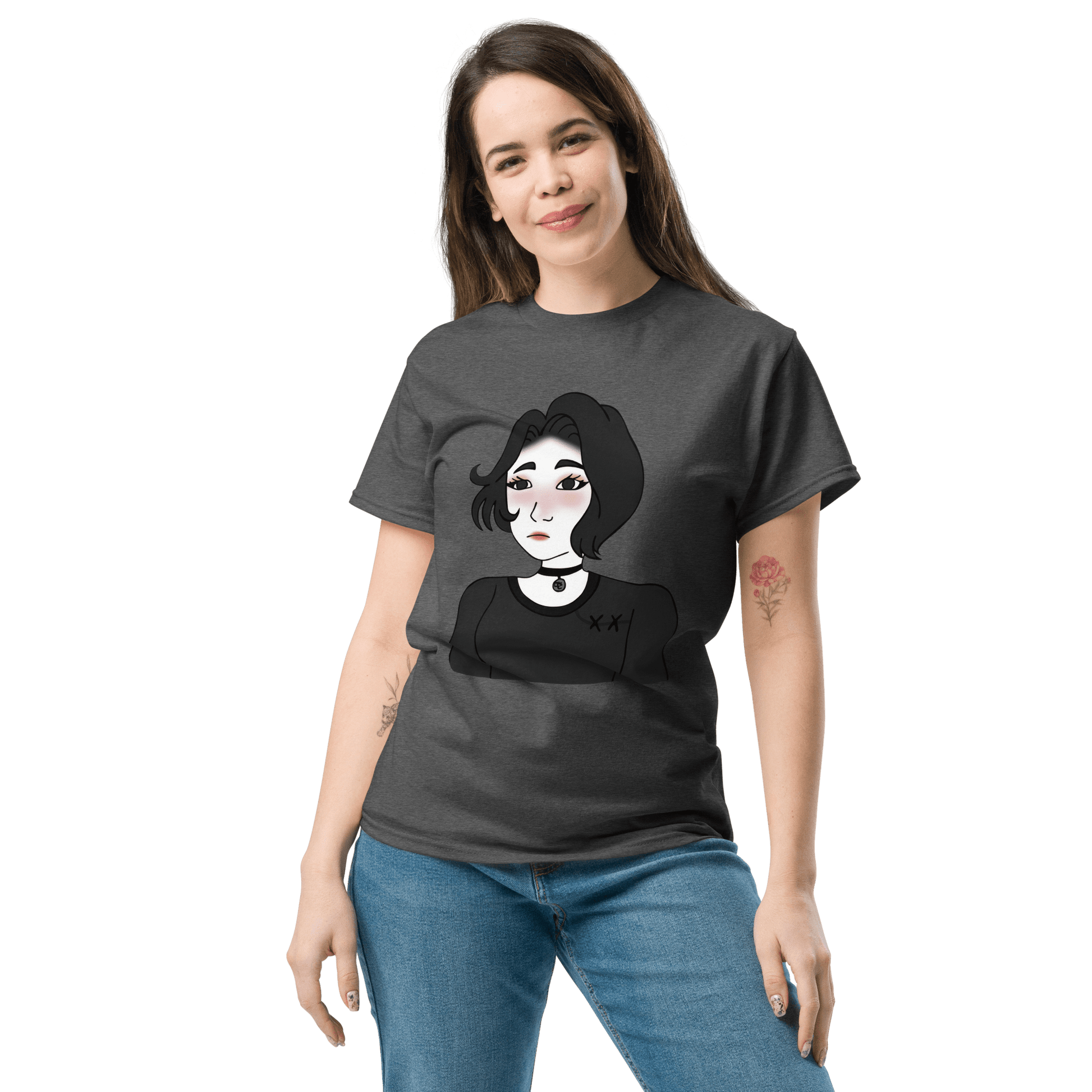 Wojak Girl Classic T-Shirt Meme - Dark Heather | Shirtposting