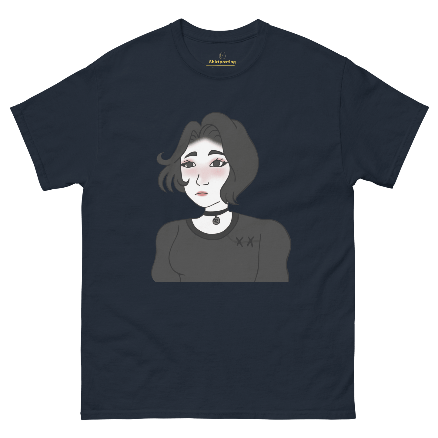 Wojak Girl Classic T-Shirt Meme - Navy | Shirtposting