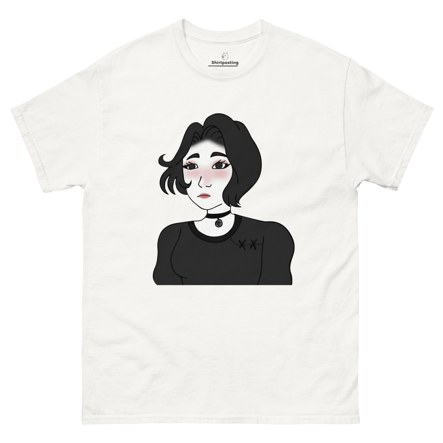 Wojak Girl Classic T-Shirt Meme - White | Shirtposting