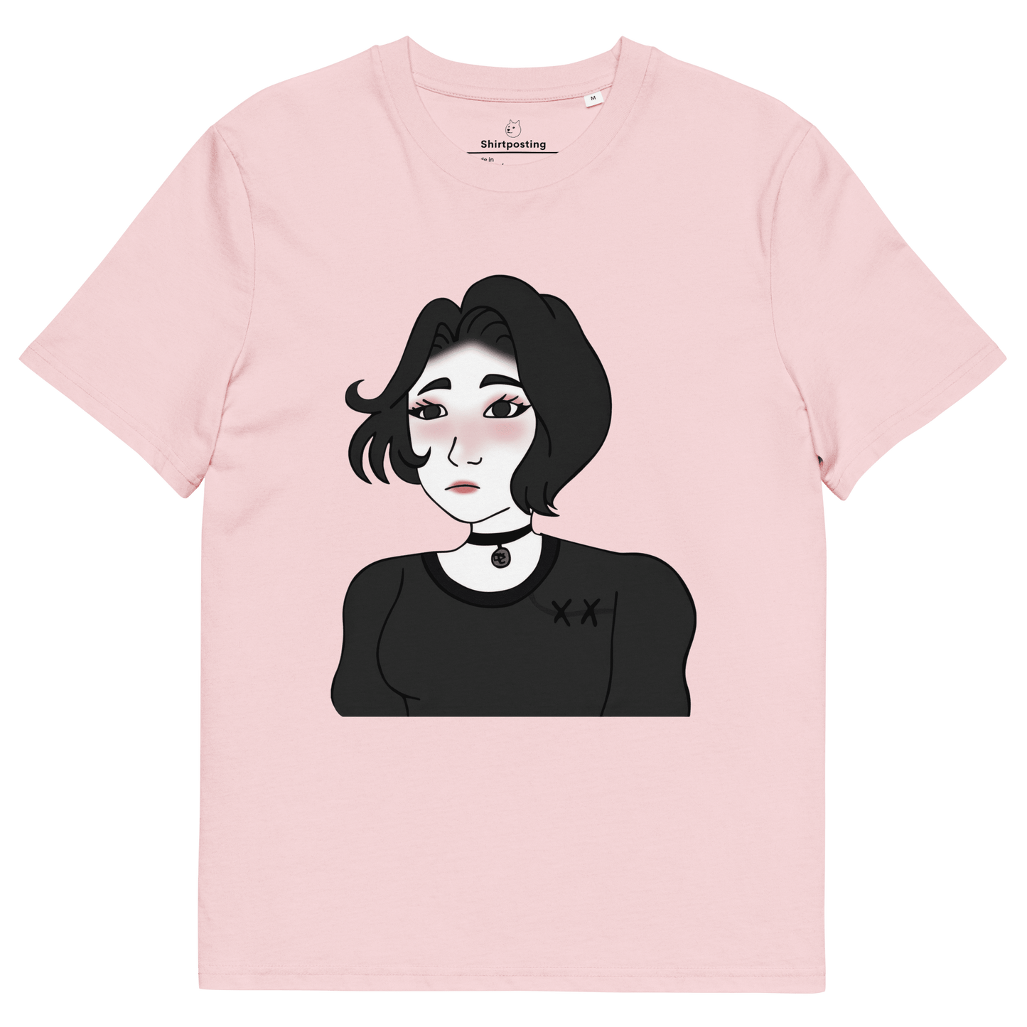 Wojak Girl Premium Organic T-Shirt Meme - Cotton Pink | Shirtposting