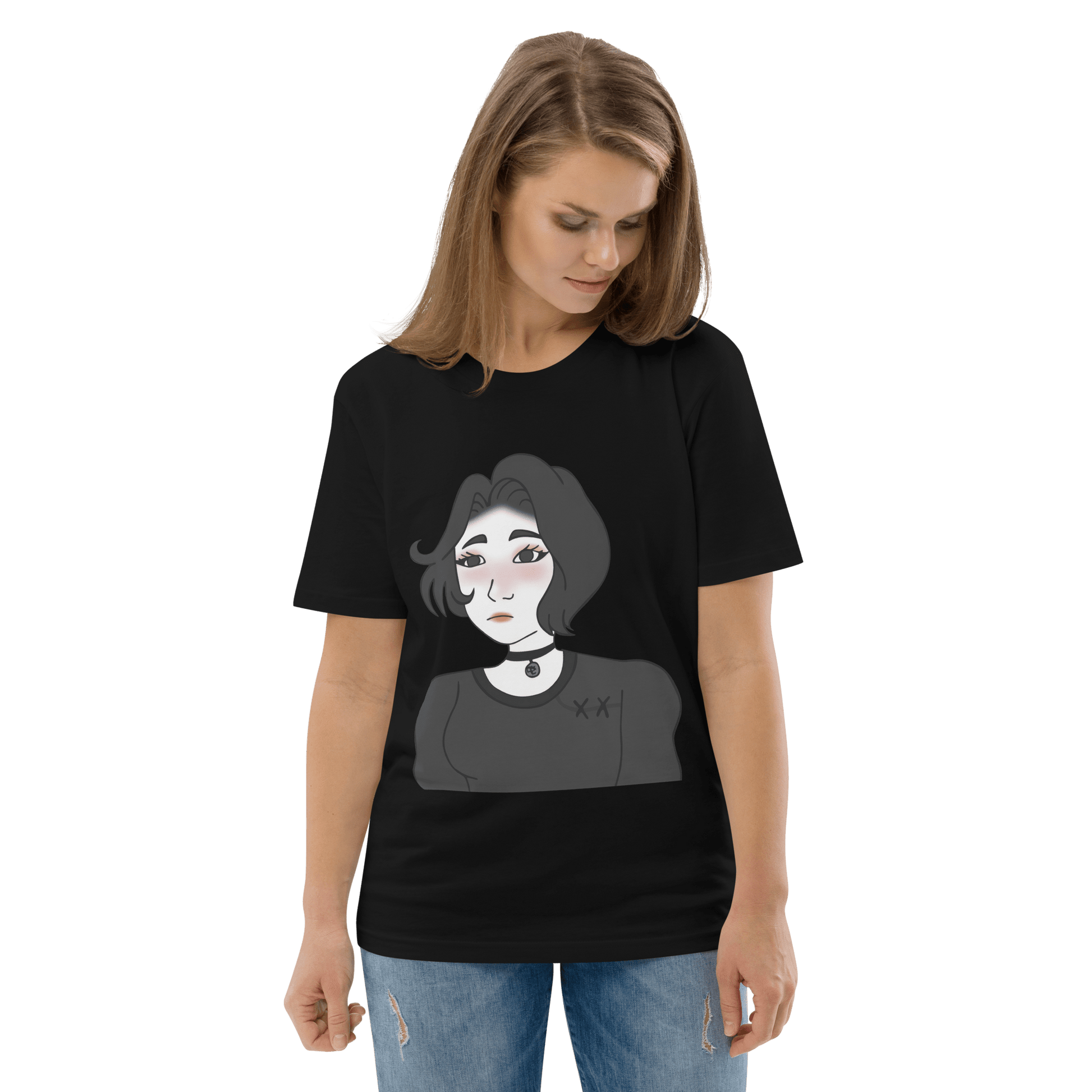 Wojak Girl Premium Organic T-Shirt Meme - Dark Heather Grey | Shirtposting
