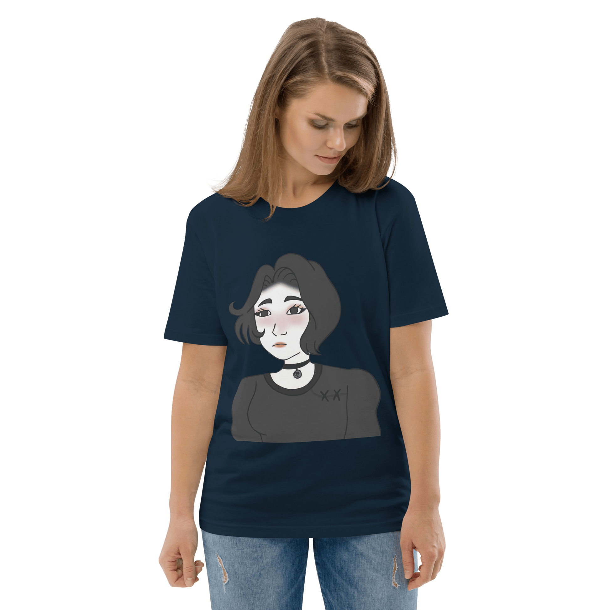 Wojak Girl Premium Organic T-Shirt Meme - Dark Heather Grey | Shirtposting