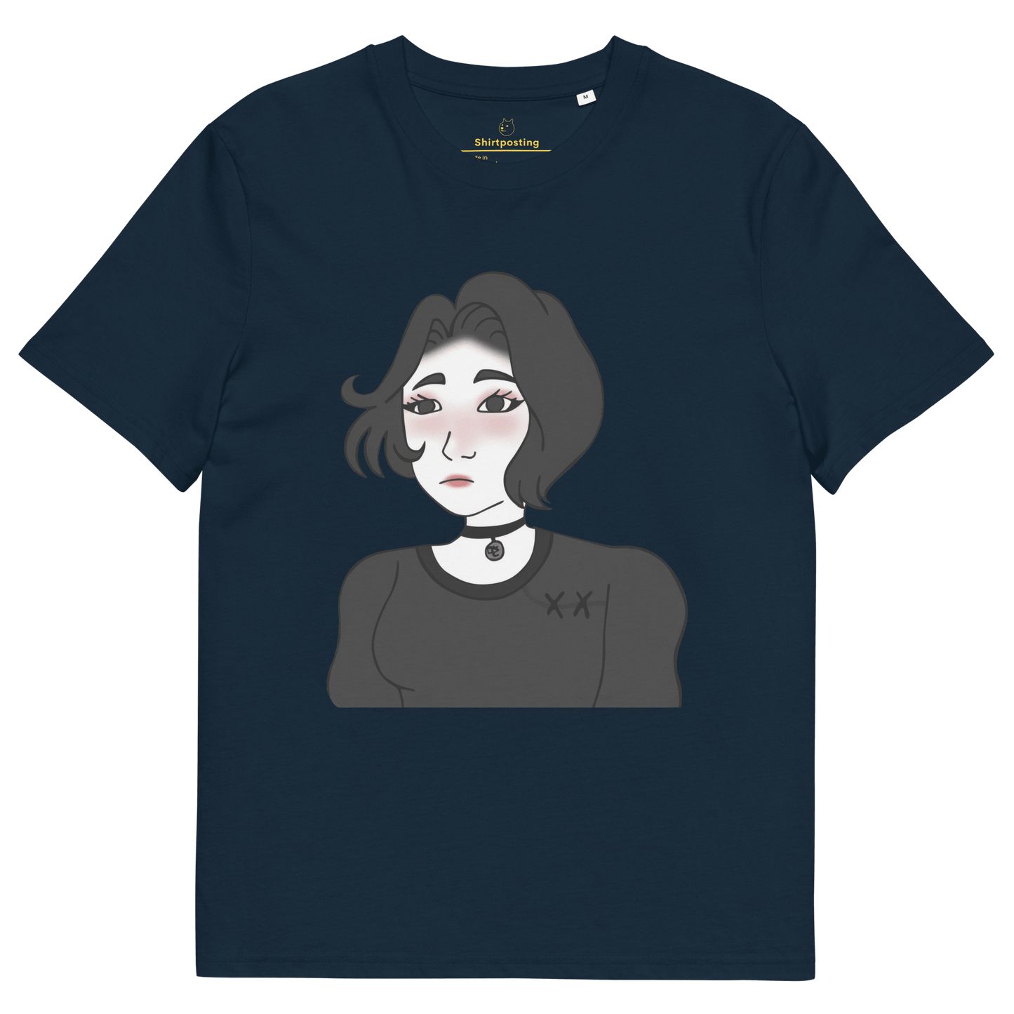 Wojak Girl Premium Organic T-Shirt Meme - French Navy | Shirtposting