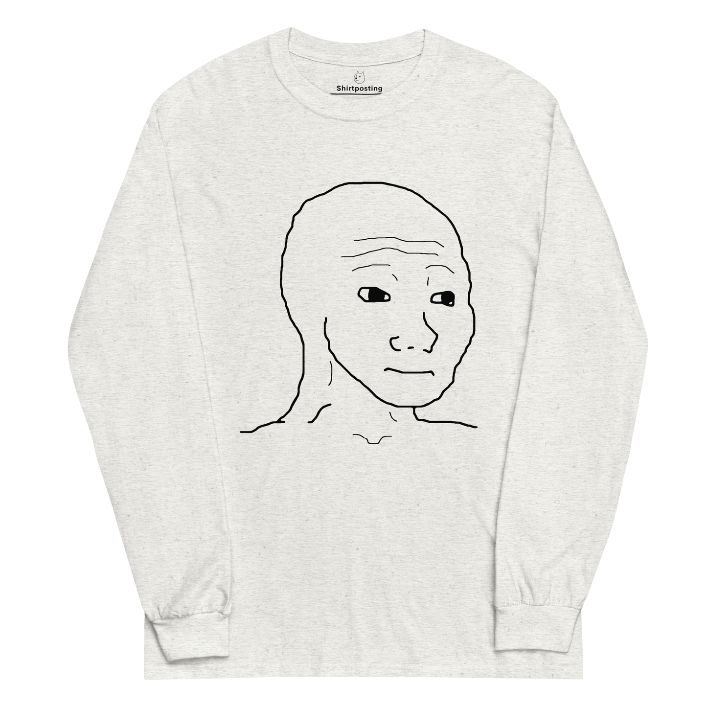Wojak Long Sleeve T-Shirt Meme - Ash | Shirtposting