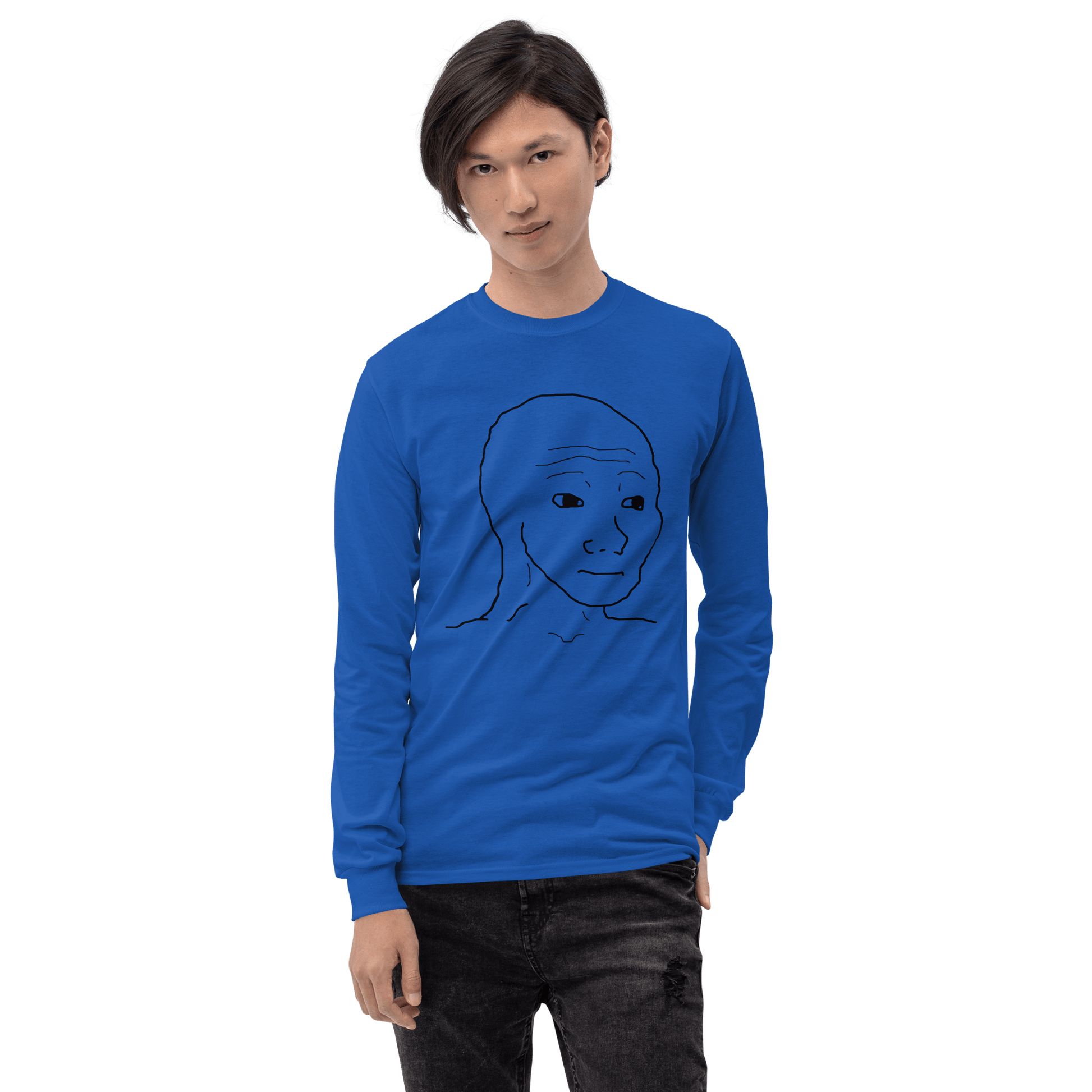 Wojak Long Sleeve T-Shirt Meme - Sand | Shirtposting