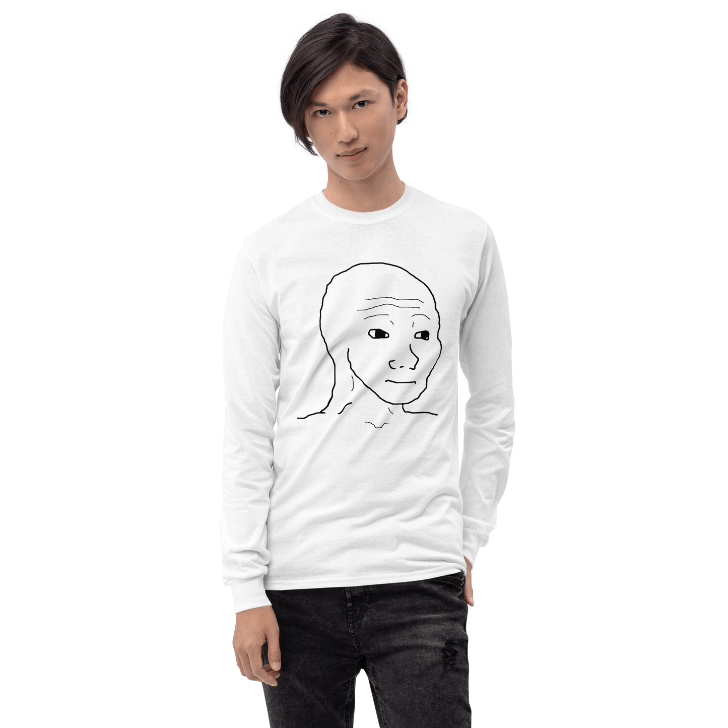 Wojak Long Sleeve T-Shirt Meme - Sand | Shirtposting
