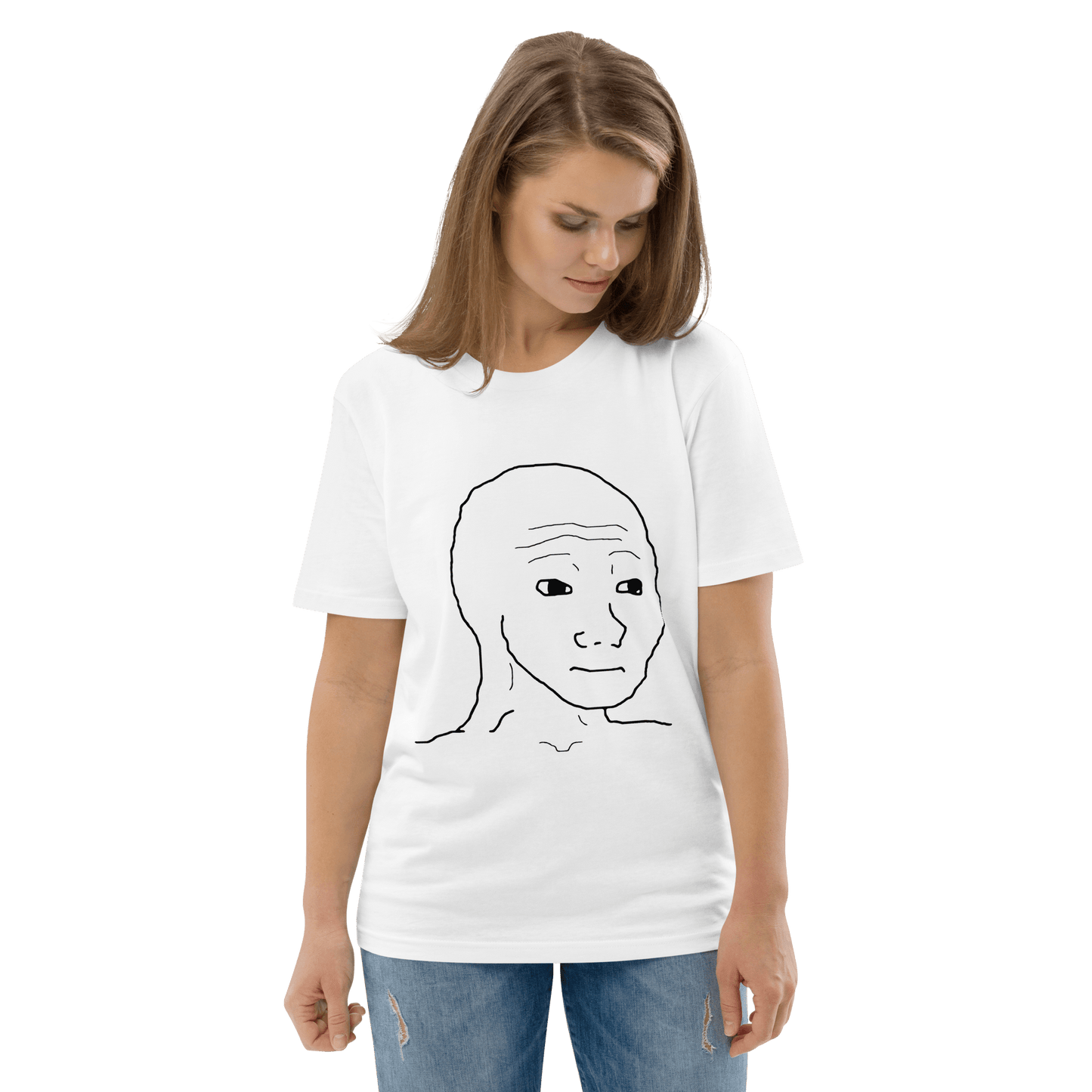 Wojak Premium Organic T-Shirt Meme - Cotton Pink | Shirtposting