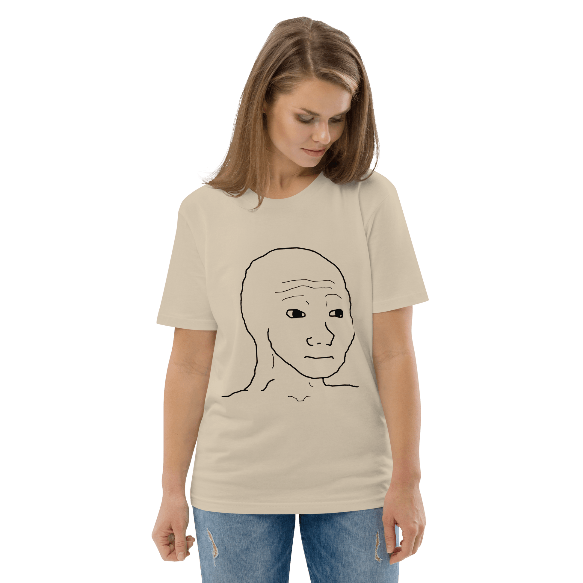 Wojak Premium Organic T-Shirt Meme - Cotton Pink | Shirtposting