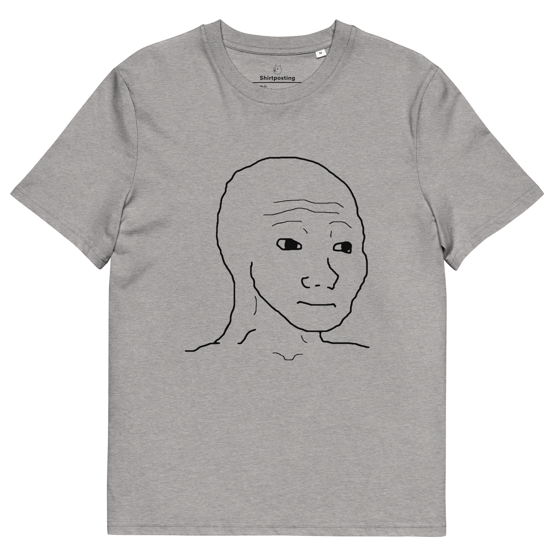 Wojak Premium Organic T-Shirt Meme - Heather Grey | Shirtposting