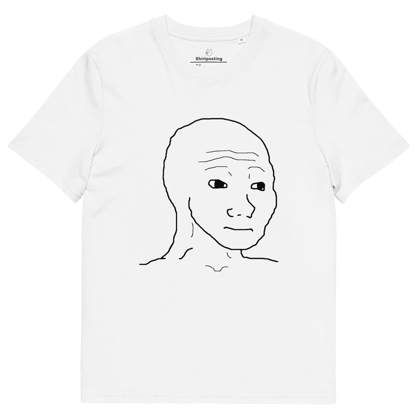 Wojak Premium Organic T-Shirt Meme - White | Shirtposting