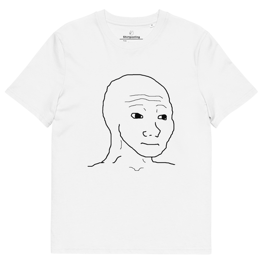 Wojak Premium Organic T-Shirt Meme - White | Shirtposting