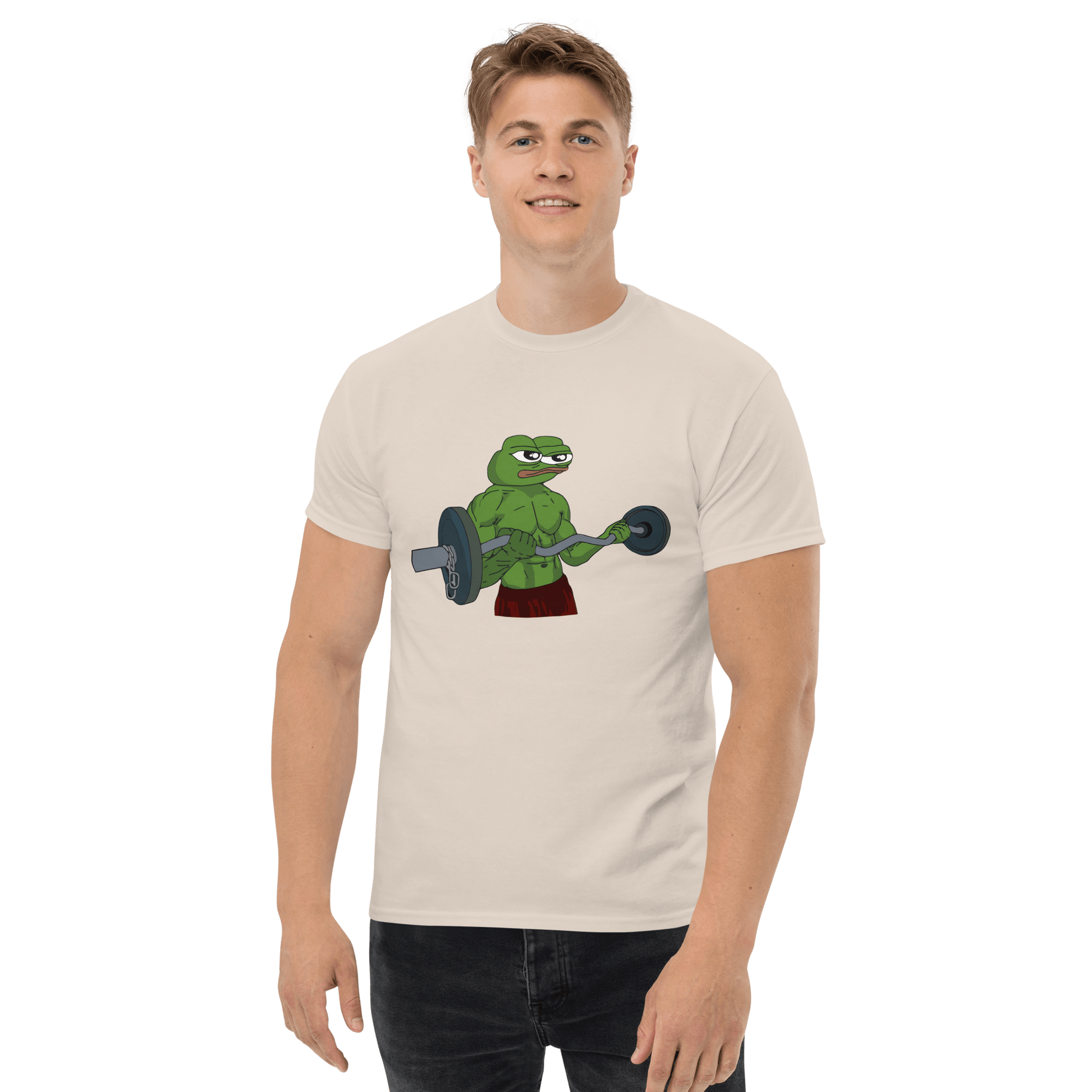 Working Out Pepe Classic T-Shirt Meme - Ash | Shirtposting