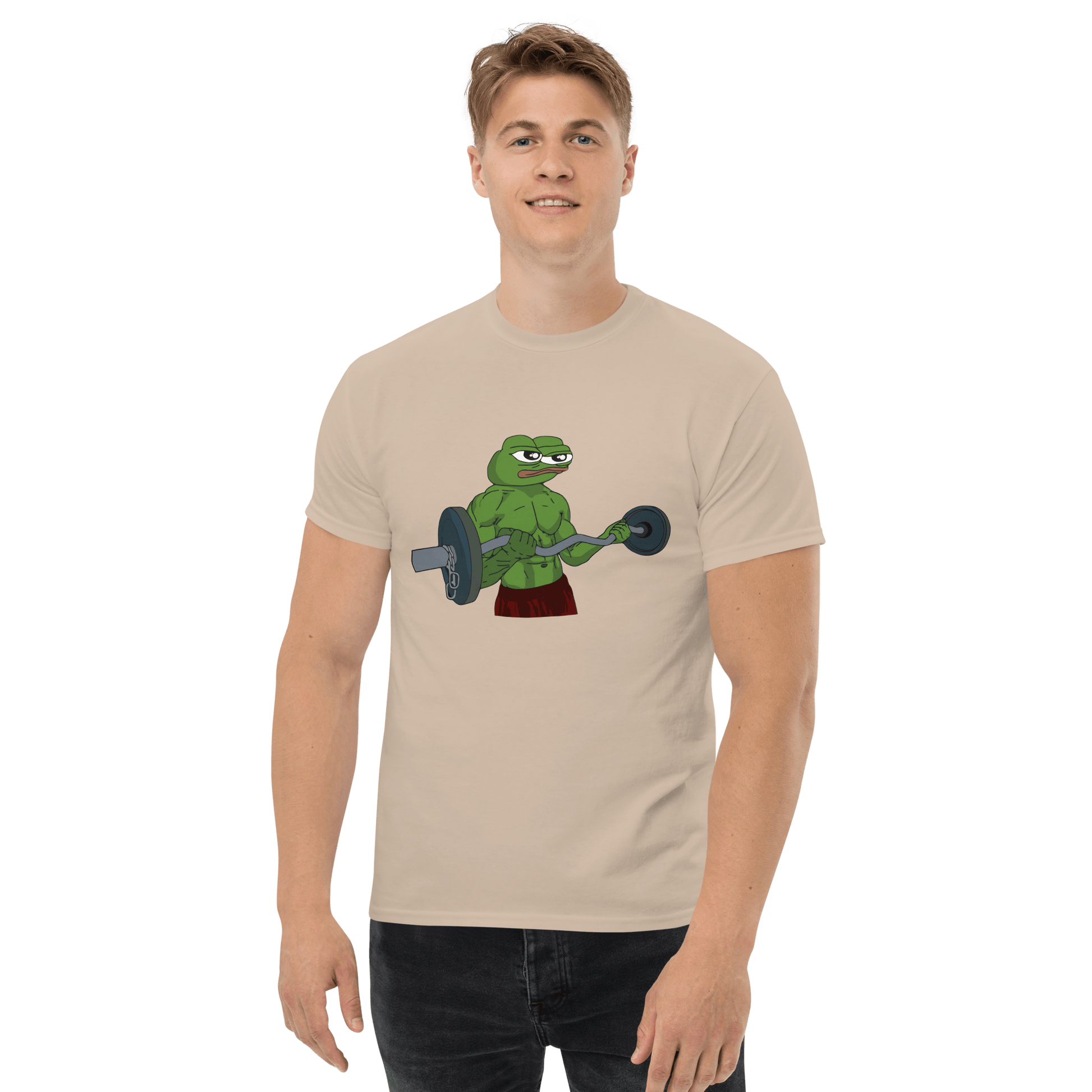 Working Out Pepe Classic T-Shirt Meme - Ash | Shirtposting