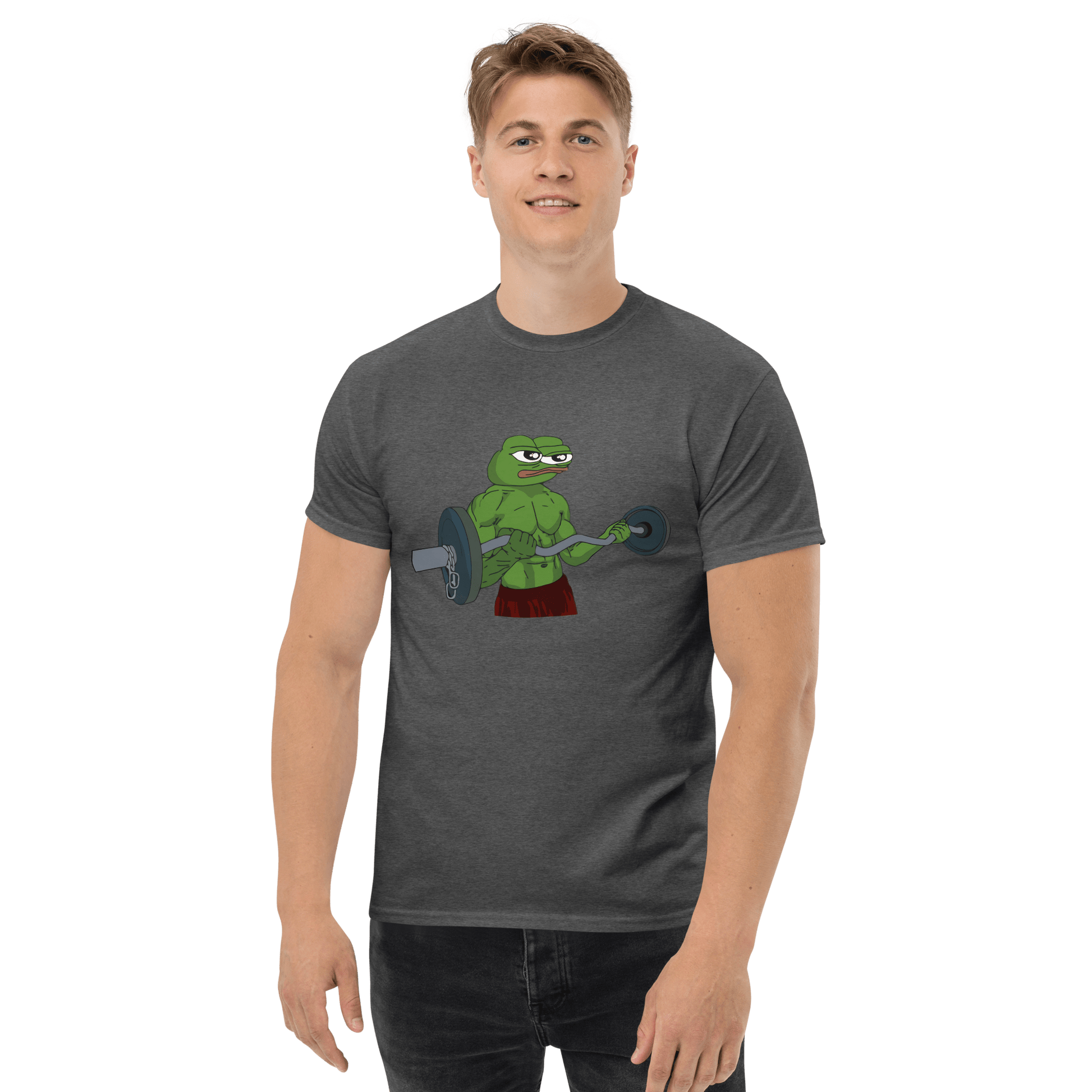 Working Out Pepe Classic T-Shirt Meme - Royal | Shirtposting
