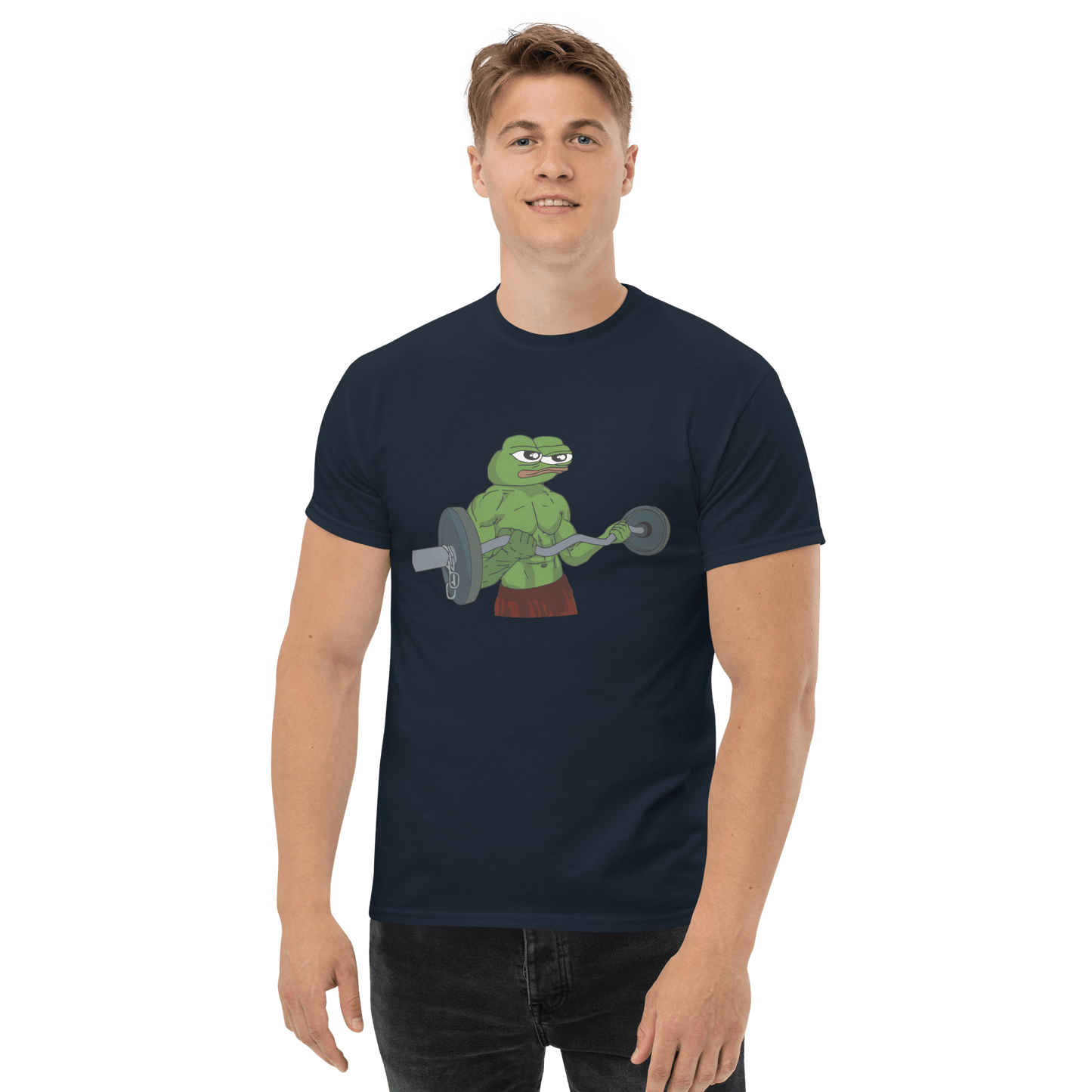 Working Out Pepe Classic T-Shirt Meme - Royal | Shirtposting